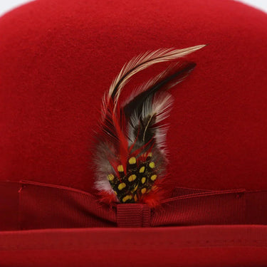 Ferrecci Wool Bowler Hat in Red