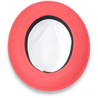 Ferrecci Tapa in Red and White Crushable Straw Fedora