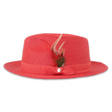 Ferrecci Tapa in Red Crushable Straw Fedora