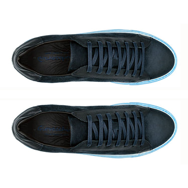 Giovacchini Rino in Antique Blue Waxed Suede Sneakers in #color_