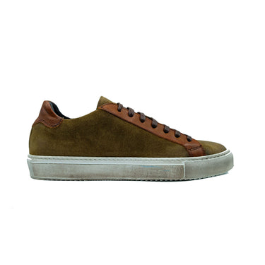 Giovacchini Rino in Antique Cognac Waxed Suede Sneakers in #color_