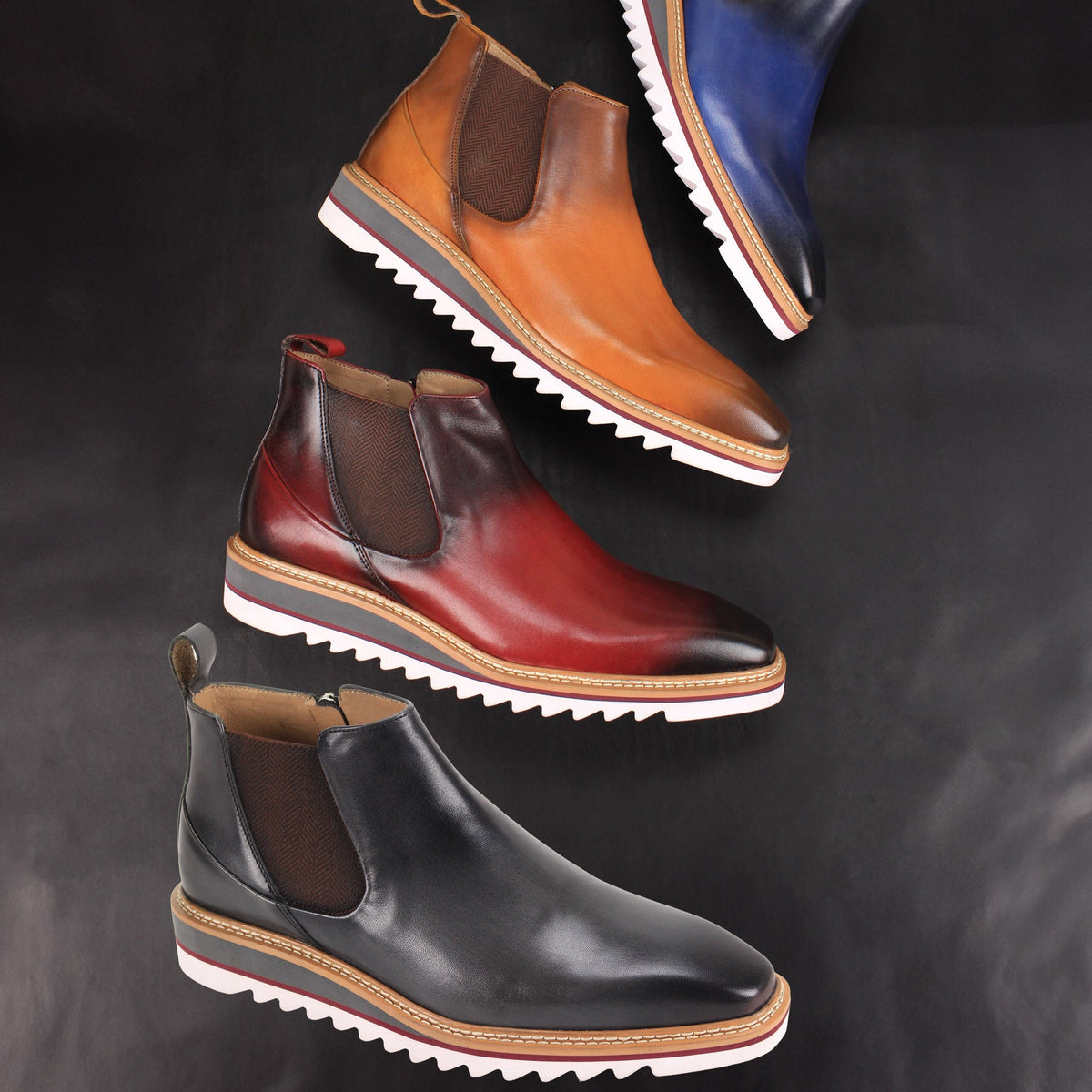 Royce Patina Leather Chelsea Boots by Giovanni – DAPPERFAM display picture 1
