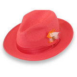 Ferrecci Tapa in Ruby Crushable Straw Fedora