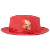 Ferrecci Tapa in Ruby Crushable Straw Fedora