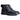 Rugged Leather Boot with Faux Shearling in Black