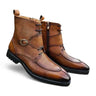 Rugged Split Toe Lace-up Boot in Cognac #color_ Cognac