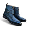 Rugged Split Toe Lace-up Boot in Navy #color_ Navy