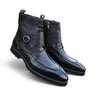 Rugged Split Toe Lace-up Boot in Black #color_ Black