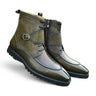 Rugged Split Toe Lace-up Boot in Olive #color_ Olive