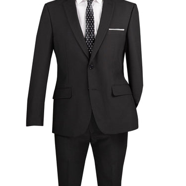 Vinci Black Slim Fit 2 Piece Suit - S-2PP