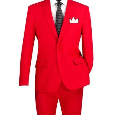 Vinci Red Slim Fit 2 Piece Suit - S-2PP