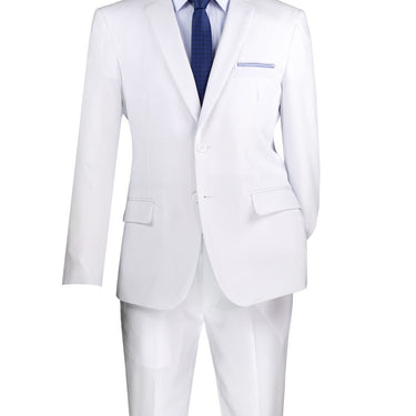 Vinci White Slim Fit 2 Piece Suit - S-2PP