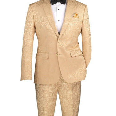Vinci Beige Slim Fit 2 Piece Suit - S2F-1