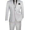 Vinci Silver Slim Fit 2 Piece Suit - S2F-1