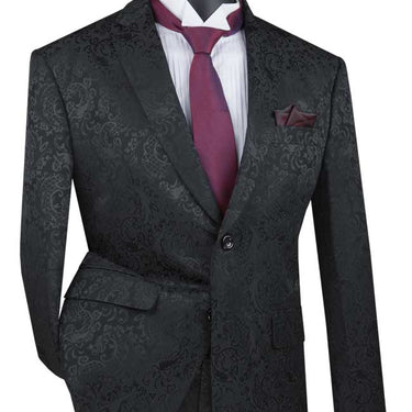 Vinci Black Slim Fit 2 Piece Suit - S2F-1
