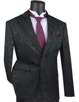 Vinci Black Slim Fit 2 Piece Suit - S2F-1
