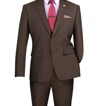Vinci Brown Slim Fit 2 Piece Suit - S2RK-7
