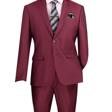 Vinci Burgundy Slim Fit 2 Piece Suit - S2RK-7