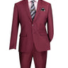 Vinci Burgundy Slim Fit 2 Piece Suit - S2RK-7