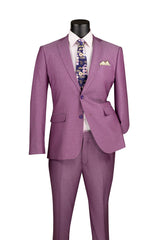 Vinci 2 Piece Slim Fit Suit in Light Purple - S2RK-7