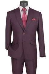 Vinci 2 Piece Slim Fit Suit in Burgundy - S2RW-1