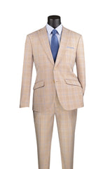 Vinci 2 Piece Slim Fit Suit in Beige - S2RW-1
