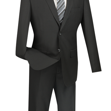 Vinci Black Slim Fit 2 Piece Suit - SC900-12