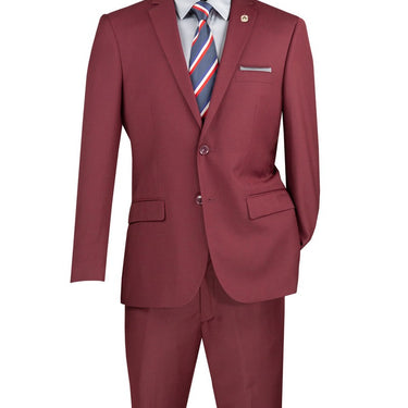 Vinci Burgundy Slim Fit 2 Piece Suit - SC900-12