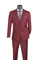 Vinci 2 Piece Slim Fit Suit in Burgundy - SC900-12