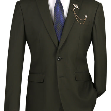 Vinci Olive Slim Fit 2 Piece Suit - SC900-12