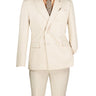 Vinci Bone White Slim Fit Double Breasted Suit - SDB-1