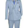 Vinci Ice Blue Slim Fit Double Breasted Suit - SDB-1