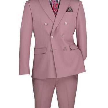 Vinci Lilac Slim Fit Double Breasted Suit - SDB-1