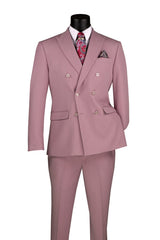 Vinci Double Breasted Slim Fit Suit in Lilac - SDB-1