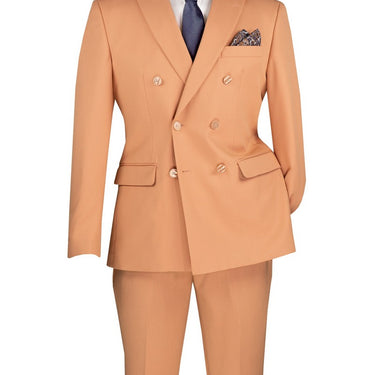 Vinci Peach Slim Fit Double Breasted Suit - SDB-1