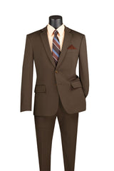 Vinci 2 Piece Slim Fit Suit in Brown - SDX-3
