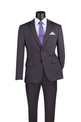 Vinci 2 Piece Slim Fit Suit in Charcoal - SDX-3
