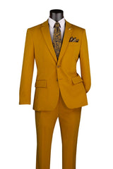 Vinci 2 Piece Slim Fit Suit in Gold - SDX-3