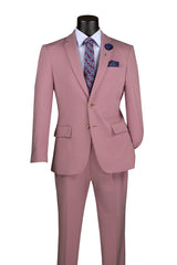 Vinci 2 Piece Slim Fit Suit in Pink - SDX-3