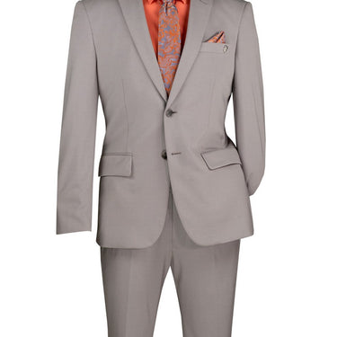 Vinci Silver Slim Fit 2 Piece Suit - SDX-3