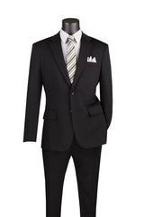 Vinci 2 Piece Slim Fit Suit in Black - SDX-3