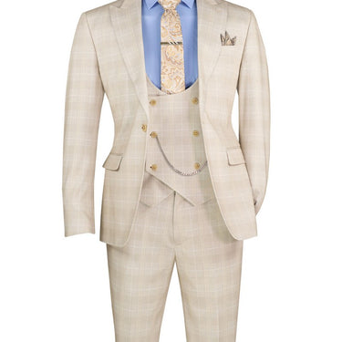 Vinci Birch Slim Fit 3 Piece Suit - SV1W-1