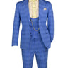 Vinci Blue Slim Fit 3 Piece Suit - SV1W-1