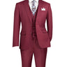Vinci Burgundy Slim Fit 3 Piece Suit - SV2900