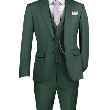 Vinci Hunter Green Slim Fit 3 Piece Suit - SV2900