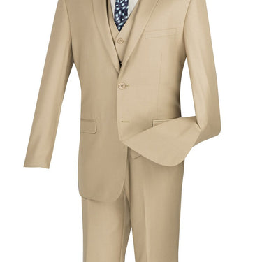 Vinci Light Beige Slim Fit 3 Piece Suit - SV2900
