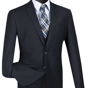Vinci Navy Slim Fit 3 Piece Suit - SV2900