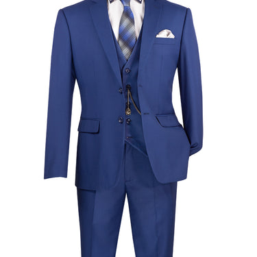 Vinci Twilight Blue Slim Fit 3 Piece Suit - SV2900