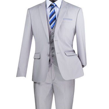 Vinci Light Gray Slim Fit 3 Piece Suit - SV2900