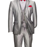 Vinci Silver Slim Fit 3 Piece Suit - SV2D-1